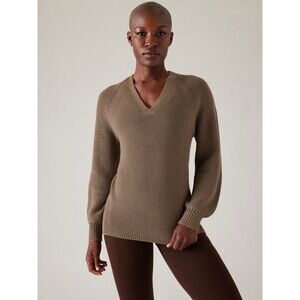 Athleta En Route Hanover Sweater Women's Medium Color Pyrite Light Brown